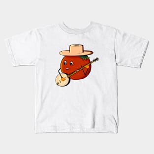 Country Singer Tomato with Banjo Kids T-Shirt